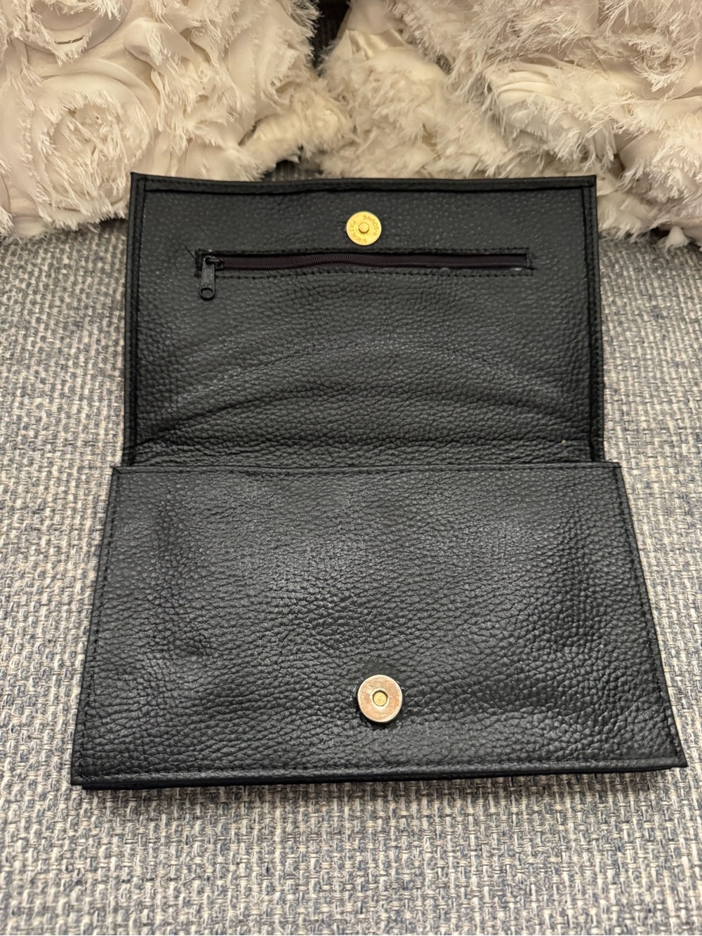 Vintage Dooney and Bourke Black Pebbled Leather Checkbook Wallet and Coin Clutch - Picture 3 of 8